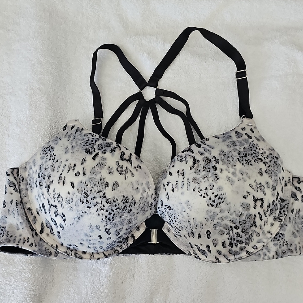 Victoria's Secret Black and White Animal Print Bra